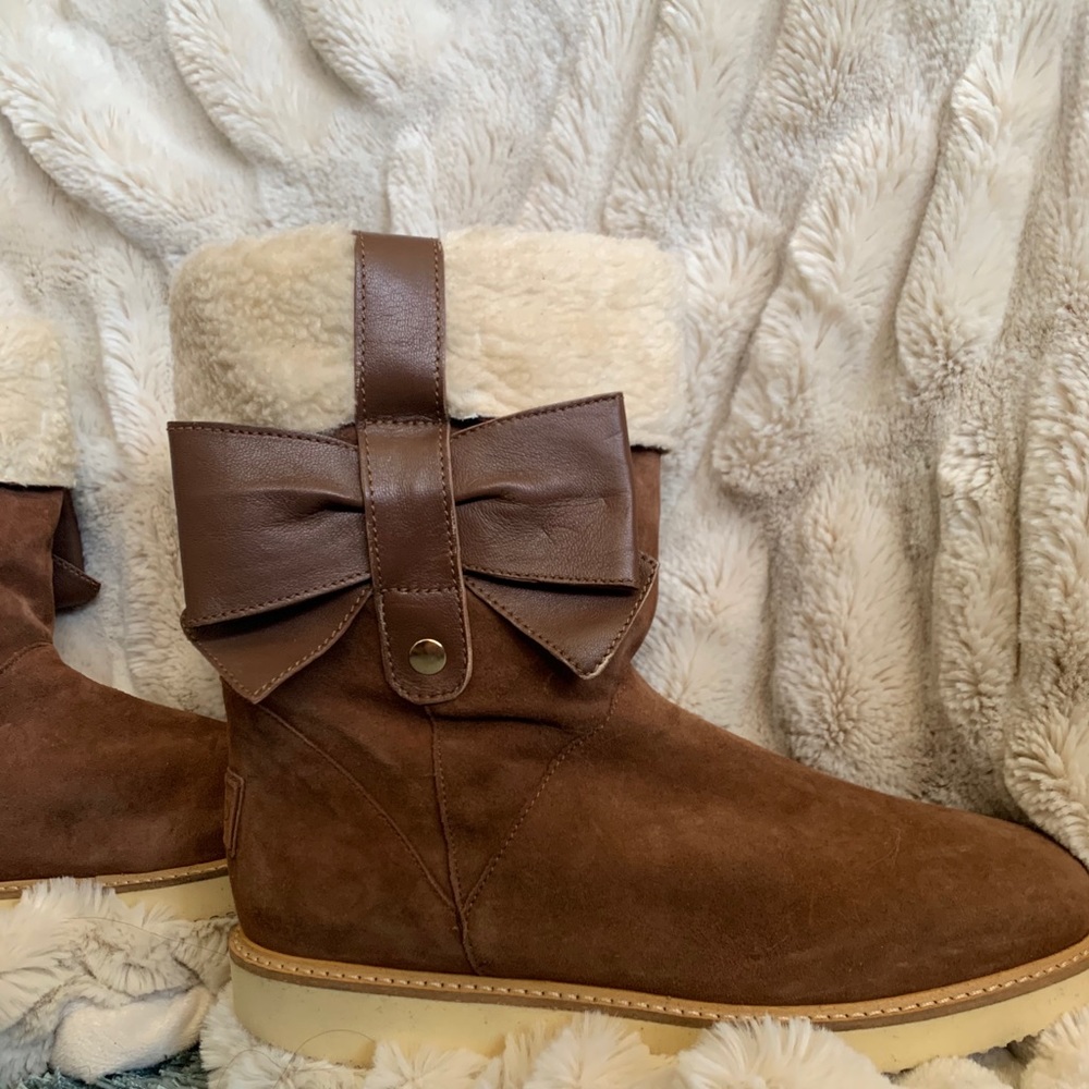 Red Valentino Suede Bow Accents Boots It - Picture 2 of 7
